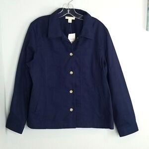 Appleseeds navy blue button jacket blazer Large